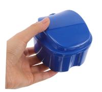 Homoyoyo 8 Pièces Boîte de Bain pour Dentier Forme de Pomme avec Brosse à Poils Souples et Gobelet Coffret de Rangement pour Buccaux et Soins Quotidiens des Dentiers