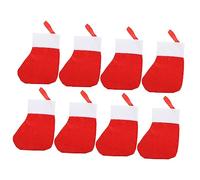 Homoyoyo 8 Pièces Chaussette De Noël pour Couverts Décoration De Table De Noël Pochette à Couverts Porte-Couverts pour Fête Lot Fourchette Cuillère Et à Suspendre