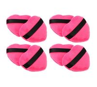 Homoyoyo 8 Pièces Houppette Maquillage Cœur Compacte en Toile et Duvet | Format Léger à Emporter, Sangle Pratique, pour Poudre Minérale et Corps, Accessoire Cosmétique