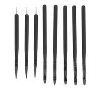 Homoyoyo 8 Pièces Kit de Pinceaux pour Nail Art avec Poignées Bois Noires et Design Cristal Outils pour Dessin et Peinture Ongles Pinceaux à Dotting et Liner pour Créations Élégantes