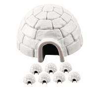 Homoyoyo 8 Pièces Modèles de Maison de Glace Miniatures Plastique Décorations Igloo Simulées pour Scène Hivernale Figurines Décoratives pour Noël et Maquettes de