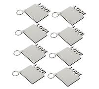 Homoyoyo 8 Pièces Porte-clés En Bois Pour Porte-clés Photo Mère Porte-clés Sublimé Keackchains De Transfert De Chaleur Maman Papa Accessoires Père Mdf Blanche