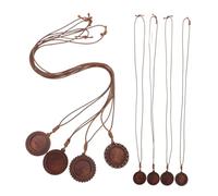 Homoyoyo 8pièces Lot De Supports Bois Pour Bijoux Base Ronde à Monter Soi-même Avec Bordure Décorative Pour Création De Pendentifs Résine Porte-collier