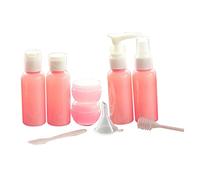 Homoyoyo 9Pièces Kit de Bouteilles de Voyage Rechargeables pour Shampooing et Lotion avec Outils Pratique Rose pour Cosmétiques et Toilettes