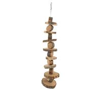 Homoyoyo à Mâcher Suspendu pour Hamsters et Lapins, Accessoire Naturel en Bois, Bâtonnet Épais pour Cage, de Dentition pour Petits Animaux en Milieu Domestique