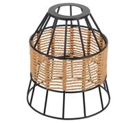 Homoyoyo Abat-jour Rétro Corde Tressée et Fer pour Ampoule Abat-jour Vintage Papier Tressé pour Suspension et Applique Murale Protection Lumineuse pour Salon