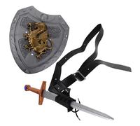 Homoyoyo Accessoires de Costume Médiéval pour Hommes Cosplay Guerrier Ceinture Porte-épée en Cuir PU Léger et Bouclier de Costume Réaliste pour Jeux de Rôle Professionnels