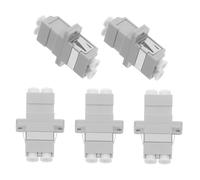 Homoyoyo Adaptateur Fibre Optique LC Duplex 5 Pièces pour Réseau, Coupleur de Brassage Bride, Plastique Gris, Connexion Stable pour Centre de Données et Télécommunications