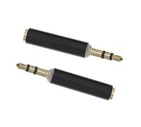 Homoyoyo Adaptateurs De Prise Casque Audio 3,5 Mm 2 Pièces Connecteur De Conversion Male vers Femelle en Cuivre Compact Et Résistant pour Micro Cravate Enregistrement Portable Noir