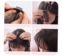 Homoyoyo Air Fringe Clip In Extensions Cheveux Naturels Femme et Ventilé Clips Ajustables pour Style Fête Cosplay Couleur Marron