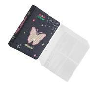 Homoyoyo Album Photo A5 Tissu Bleu Foncé 10 Pochettes Transparentes 4 Cases 75X10 CM Porte-Cartes Postales et Mini-Album Photo Compact pour Voyage et Collection Familiale