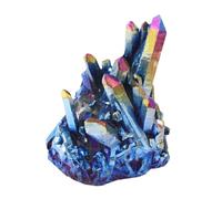 Homoyoyo Amas De Cristal Naturel 70g Pièce Unique Décoration De Bureau Galvanoplastie Colorée Ornement Bien-être Contemplation Présent Zen