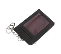 Homoyoyo Anneau De Touche du Support De Carte Housse De Protection Carte D'identité Porte-Cartes De Visite Couverture De Carte D'identité Porte-Bus pour Les Femmes Manche D'insigne PU Noir