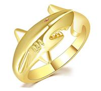 Homoyoyo anneau ouvert bague ouverte pour femme bagues réglables pour femmes bijoux de requin bague pour maman bagues de déclaration pour les femmes Anneaux cuivre Golden