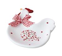 Homoyoyo Assiette à Dessert en Céramique Rouge à Motif Floral Petite Assiette à Thé et Plateau de Service Plat de Présentation pour Fruits et Snacks pour Maison et Restaurant