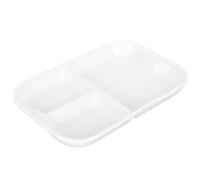 Homoyoyo Assiette Céramique Compartimentée Compartiments pour Plateau de Service Repas Facile à Nettoyer Compatible Micro-ondes et Four Blanc