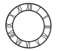 Homoyoyo Autocollant D'Horloge Murale Romaine Surface Miroir Acrylique Chiffres Ronds Cadran D'Horloge Décalcomanie pour Salon Bureau Entrée Décoration 25 Cm