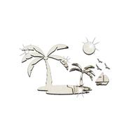 Homoyoyo Autocollant Mural 3d En Acrylique Représentant Des Oiseaux Des Îles Miroir Facile À Utiliser Décoration Murale Art Tv