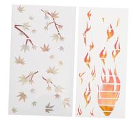 Homoyoyo Autocollants pour Manche de Guitare Acoustique et Ukulélé, Patch Auto-adhésif Décoratif 2 Pièces Motif Flamme et Feuille D’érable Rouge, Accessoires Personnalisés pour Instrument