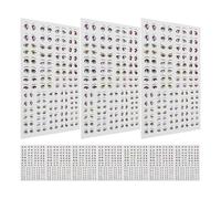 Homoyoyo Autocollants pour Yeux de Poupée DIY, 10 Pièces Style Dessin Animé Kawaii, Autocollants Décoratifs pour Visage, Transfert à l'eau, Compatibles Pâte à Modeler et Loisirs Créatifs