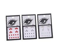 Homoyoyo Autocollants Yeux Bijoux Délicats Visage Lot De 3 Sets De Autocollants Décoratifs Maquillage Pour Fêtes Et Événements à Coller Facilement