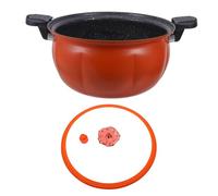 Homoyoyo Autocuiseur miniature en forme de citrouille : 8 L/2,1 gal. Marmite antiadhésive Maifan Stone pour plaques à gaz et à induction - Marmite multifonction avec poignée anti-brûlure et