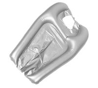 Homoyoyo Bac à Shampoing Gonflable Portable en PVC Étanche Argenté Plateau de Lavage de Cheveux Ergonomique pour Lit Lavabo de Salon Pliable Adapté aux Soins à Domicile Ehpad