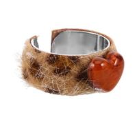 Homoyoyo Bague d'amour imprimé léopard anneau ouvert animal bagues réglables pour femmes Bague imprimé léopard bague de personnalité rétro anneaux alliage Leopard