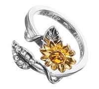 Homoyoyo bague fleur rhinestone anneau Bijoux de fleurs bagues pour femmes bagues western pour femmes bague de filles bague femme bague ouverte tournesol femmes bagues Femmes sonne alliage