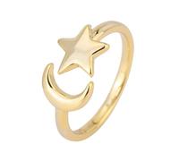 Homoyoyo Bague Ouverte Étoile Lune Réglable en Acier Inoxydable pour Femmes et Anniversaire