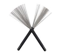 Homoyoyo Balais de Batterie Jazz Rétractables en Fil D’acier Poignée en Acier et Revêtement Caoutchouc pour Percussion Balai Spécial pour Batterie Jazz Brosse Métallique pour Tambour