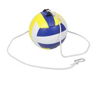 Homoyoyo Ballon D'entraînement de Volley-Ball Souple Bleu Blanc Jaune avec Corde - Ballon de Volley Intérieur Taille Officielle - Accessoire d'exercice de Passes Service pour Entraînement