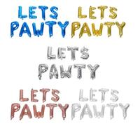 Homoyoyo Ballons D’Anniversaire pour Animaux 45 Pcs 5 Kits Lets Pawty Lettres en Or Mince Argenté Large Rose Doré Bleu et Argenté Mince Décoration Fête Chien et Chat