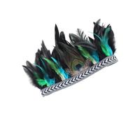 Homoyoyo Bandeau à Plumes de Paon Élégant Léger et Élastique pour Femmes Accessoire de Coiffure Bohème pour Fêtes Danses et Spectacles