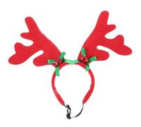 Homoyoyo Bandeau pour Chiot en Peluche Rouge Cornes de Renne, Léger et Portable, Accessoire Unique pour Animaux de Compagnie Lors de Fêtes et Séances Photo