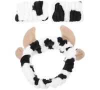 Homoyoyo Bandeau pour Laver le Visage Imprimé Vache, Tissu Élastique Confortable, Facile à Porter, Ensemble 1 Set pour Femmes et Filles en Spa ou Bain
