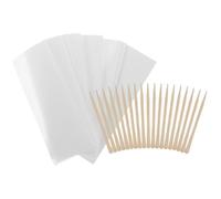 Homoyoyo Bandes de Cire Jetables 1 Set pour Épilation Visage et Corps Coupable la Longueur Ensemble avec Bâtonnets en Bois, Tissu Non Tissé, Utilisable à Domicile Salon