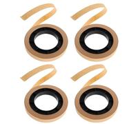 Homoyoyo Bandes pour de Banque en Papier Kraft Jaune Indéchirable 4 Rouleaux de Bandes Élastiques pour Liasses Organisation des Espèces pour Banques et Institutions Financières