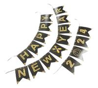 Homoyoyo Bannière du Nouvel An Décorative à Suspendre Banderole Festive pour Décoration Intérieure et Extérieure Drapeau Célébrons