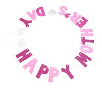 Homoyoyo Bannière « Joyeuse Fête des Mères » Suspendue en Papier Pailleté Guirlande Décorative Rose Fuchsia et Rose Pastel Décoration Intérieure pour Fête des Mères