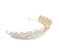 Homoyoyo Baroque Vintage Bridal Tiara Crown With Rhinestone And Crystal Accents Lightweight Hair Accessory For Wedding Prom Birthday Photography