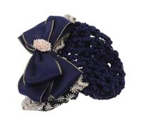 Homoyoyo Barrette Filet pour Chignon Femme Clip Cheveux avec Nœud Décoratif Filet Élastique Sécurisé pour Infirmières Hôtesses Coiffe Professionnelle avec Bordure Dentelle