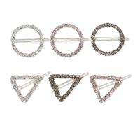 Homoyoyo Barrettes Rondes En Strass - 6 Pièces De Pinces à Cheveux Géométriques Accessoires Élégants Pour Femmes Et Filles - Pince à Barrette à Pression