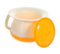 Homoyoyo Bassin de Lit Couvercle Pot de Chambre Pratique en Plastique Urinoir Portable pour Adultes pour Voyage Usage Domestique Facile à Nettoyer Conception Ergonomique 1 Pièce