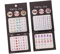 Homoyoyo Bijoux de Visage en Lot de 4 Autocollants pour Yeux et Front Décorations de Maquillage pour Festivals Halloween et Facile à Appliquer Design Unique