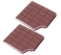 Homoyoyo Bloc-notes en forme de chocolat parfumé, 2pcs, papier, adhésif fort et retrait propre, pour bureau et ordinateur portable, 10.50 x 9.00 x 1.60 cm
