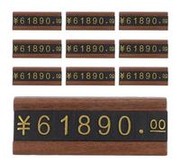 Homoyoyo Blocs d'Affichage des Prix pour Bijoux Lot de 10 en Bois de Noyer Étiquettes à Combinaison Flexible pour Centres Commerciaux et Ventes