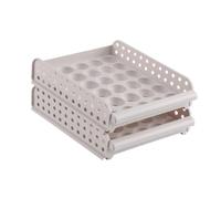 Homoyoyo Boîte 1 Pièce boîte de stockage d'oeufs Frais Porte-œuf pour réfrigérateur Titulaire congelateur refrigerateur casier à oeufs en grille récipient à oeufs simple Plastique blanche