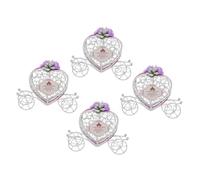 Homoyoyo Boîte à Bijoux à Charnière Calèche Citrouille en Fer Forgé 12X8X3 CM Lot de 4 pour Décoration Mariage et Anniversaire