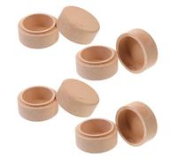 Homoyoyo Boîte à Dents de Lait en Bois de Hêtre Naturel Mini Boîte Ronde 52 X 52 X 4 CM Lot de 4 Pièces Couvercle Sécurisé Rustique Polyvalente pour Souvenirs d'Enfance